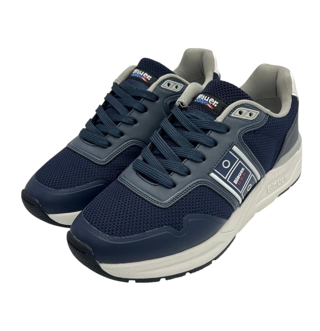Blauer Sneakers Uomo in Pelle E Tessuto Tecnico S5RAY05/KNI