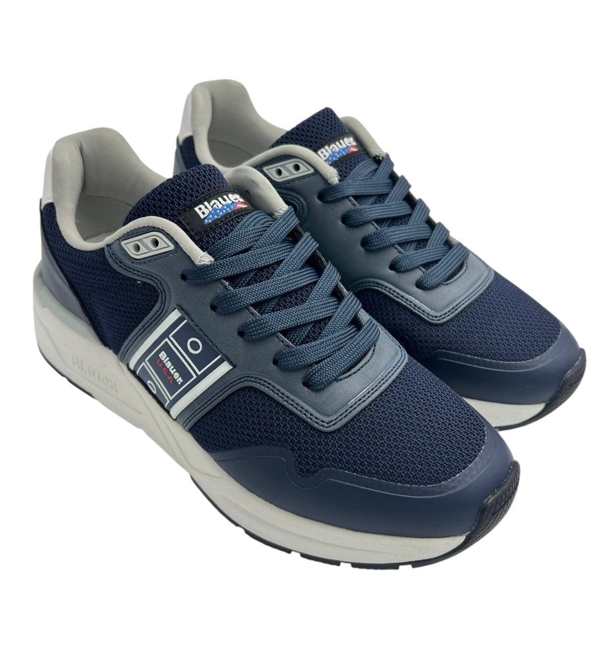 Blauer Sneakers Uomo in Pelle E Tessuto Tecnico S5RAY05/KNI