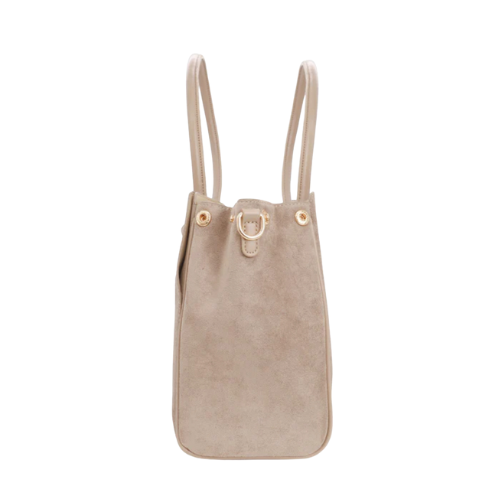 Queen Helena Borsa da Donna in camoscio con tracolla e fibbia Art.LW208 Col.Beige