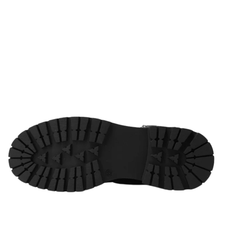 Queen Helena Stivale da Donna con fibbie e suola carrarmato Art.X33-94 Col.Nero