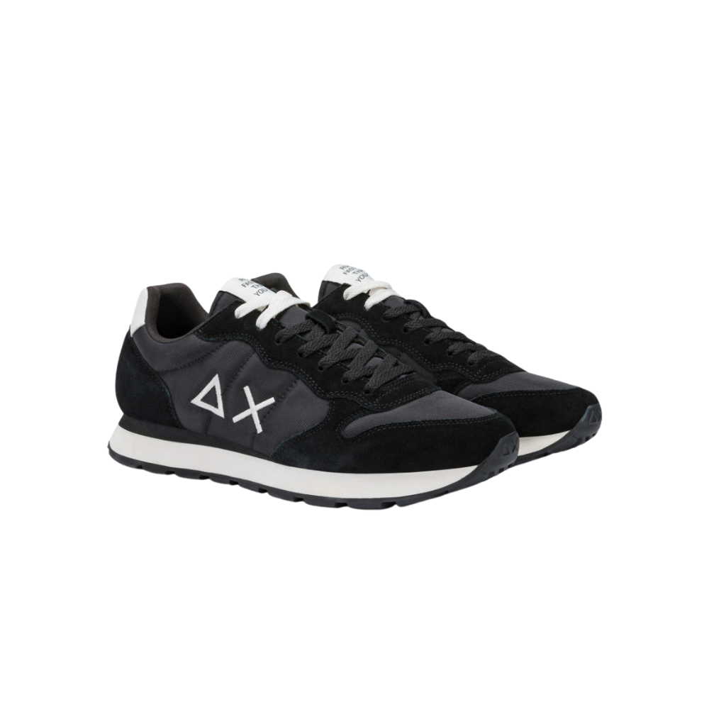 SUN68 Sneaker Tom Solid in nylon e suede nero Z44101 Scarpe da Uomo
