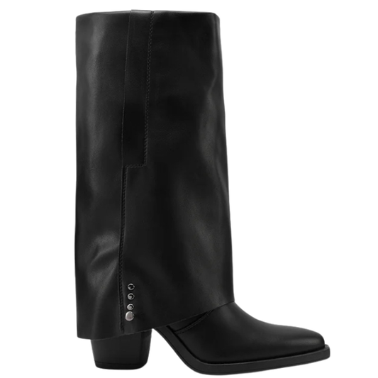 Queen Helena Stivale da Donna con risvolto in pelle Art.X33-103 Col.Nero