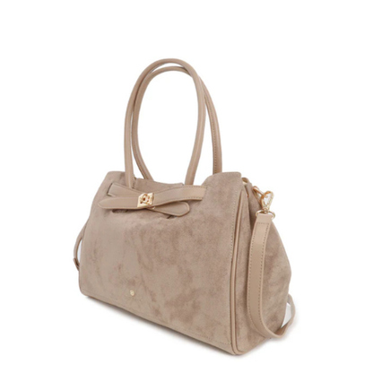 Queen Helena Borsa da Donna in camoscio con tracolla e fibbia Art.LW208 Col.Beige