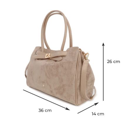 Queen Helena Borsa da Donna in camoscio con tracolla e fibbia Art.LW208 Col.Beige