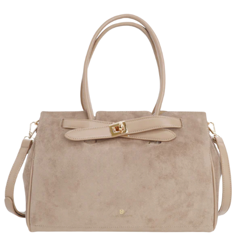 Queen Helena Borsa da Donna in camoscio con tracolla e fibbia Art.LW208 Col.Beige