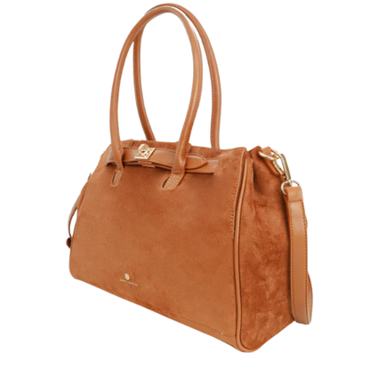 Queen Helena Borsa da Donna in camoscio con tracolla e fibbia Art.LW208 Col.Marrone