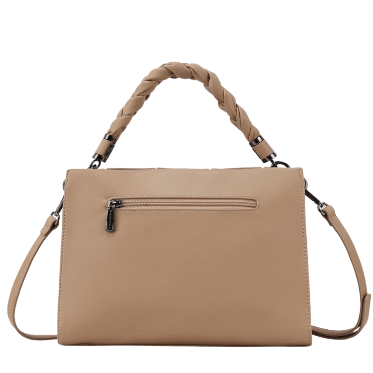 Queen Helena Borsa da Donna in ecopelle con manico e tracolla rimovibile Art.M1057N Col.Beige