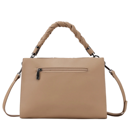 Queen Helena Borsa da Donna in ecopelle con manico e tracolla rimovibile Art.M1057N Col.Beige