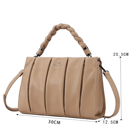 Queen Helena Borsa da Donna in ecopelle con manico e tracolla rimovibile Art.M1057N Col.Beige