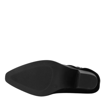 Queen Helena Stivale da Donna Texano in ecopelle con gambale morbido Art.X33-102 Col.Nero