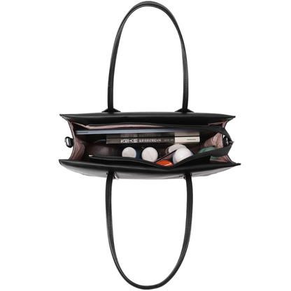 Queen Helena Borsa da Donna in ecopelle con manico e tracolla rimovibile Art.M1063 Col.Nero