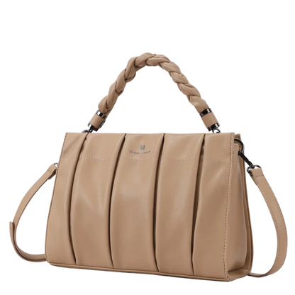 Queen Helena Borsa da Donna in ecopelle con manico e tracolla rimovibile Art.M1057N Col.Beige