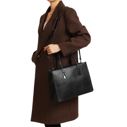 Queen Helena Borsa da Donna in ecopelle con manico e tracolla rimovibile Art.M1063 Col.Nero