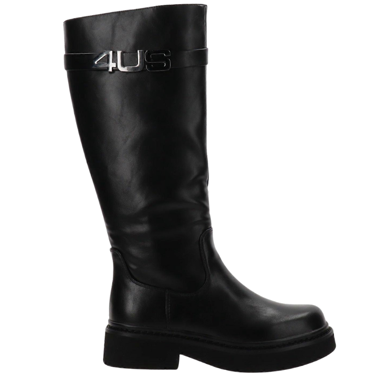 4US by Paciotti Stivale da Donna in pelle con chiusura zip laterale Art.4US009 Col.Nero