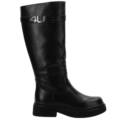 4US by Paciotti Stivale da Donna in pelle con chiusura zip laterale Art.4US009 Col.Nero