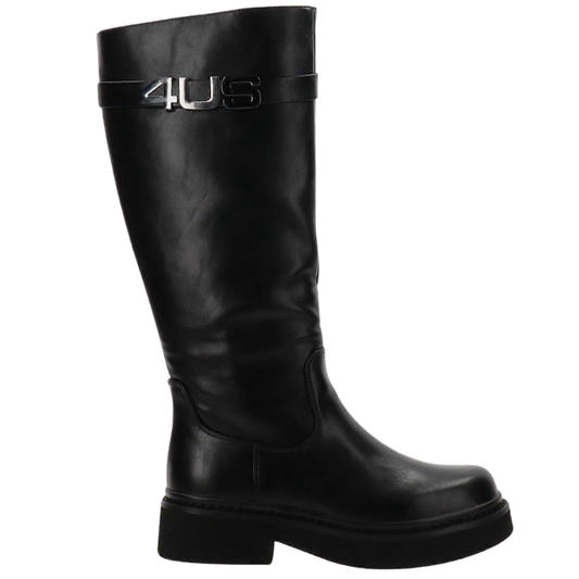 4US by Paciotti Stivale da Donna in pelle con chiusura zip laterale Art.4US009 Col.Nero