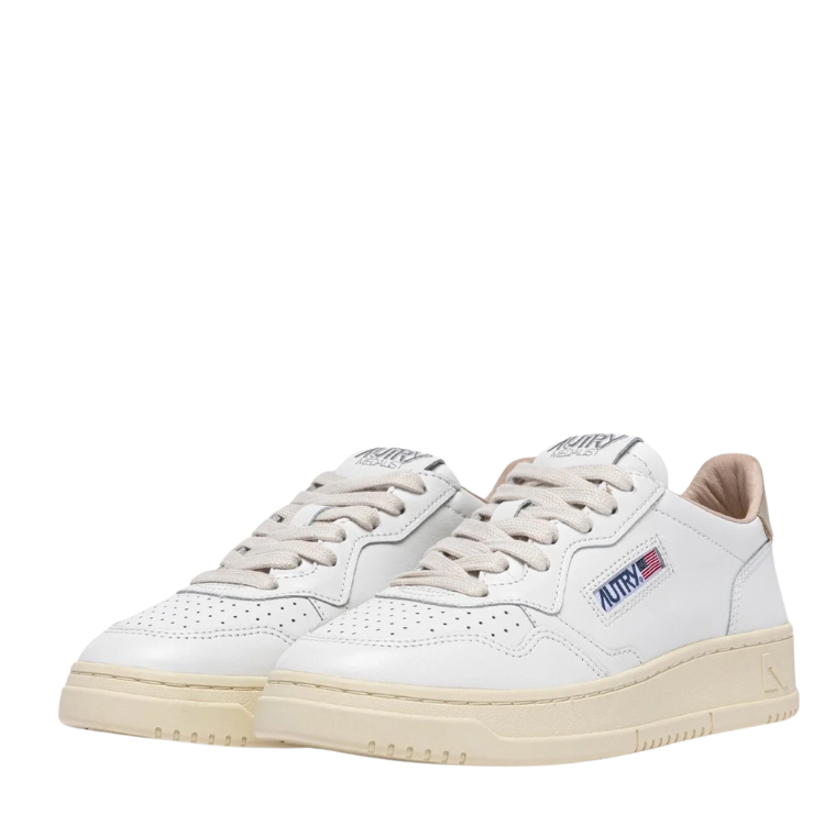 Autry Medalist Low Scarpe da Donna Art.AULW LL87 Col.Bianco con riporto Beige