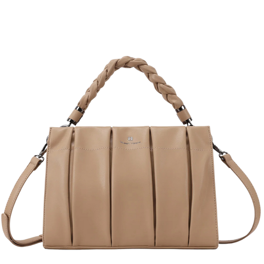 Queen Helena Borsa da Donna in ecopelle con manico e tracolla rimovibile Art.M1057N Col.Beige