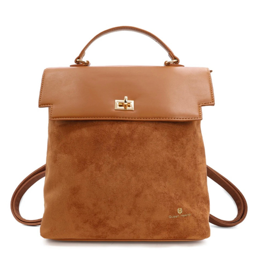 Queen Helena Zaino da Donna in camoscio e similpelle Art.LW198 Col.Cammello