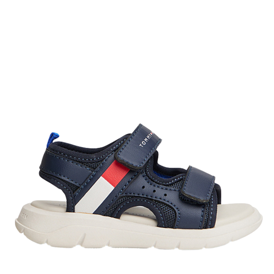 Tommy Hilfiger Scarpe da Bambino - Sandaletti in pelle e tela Blu Navy