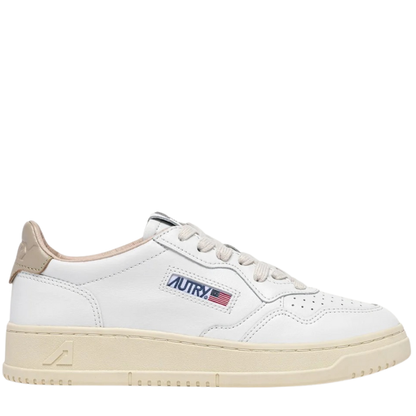 Autry Medalist Low Scarpe da Donna Art.AULW LL87 Col.Bianco con riporto Beige