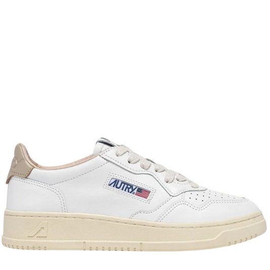 Autry Medalist Low Scarpe da Donna Art.AULW LL87 Col.Bianco con riporto Beige