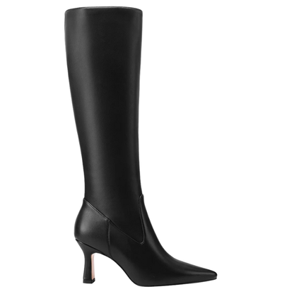 Queen Helena Stivale da Donna alto con tacco basso a punta Art.K4077 Col.Nero