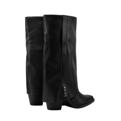 Queen Helena Stivale da Donna con risvolto in pelle Art.X33-103 Col.Nero