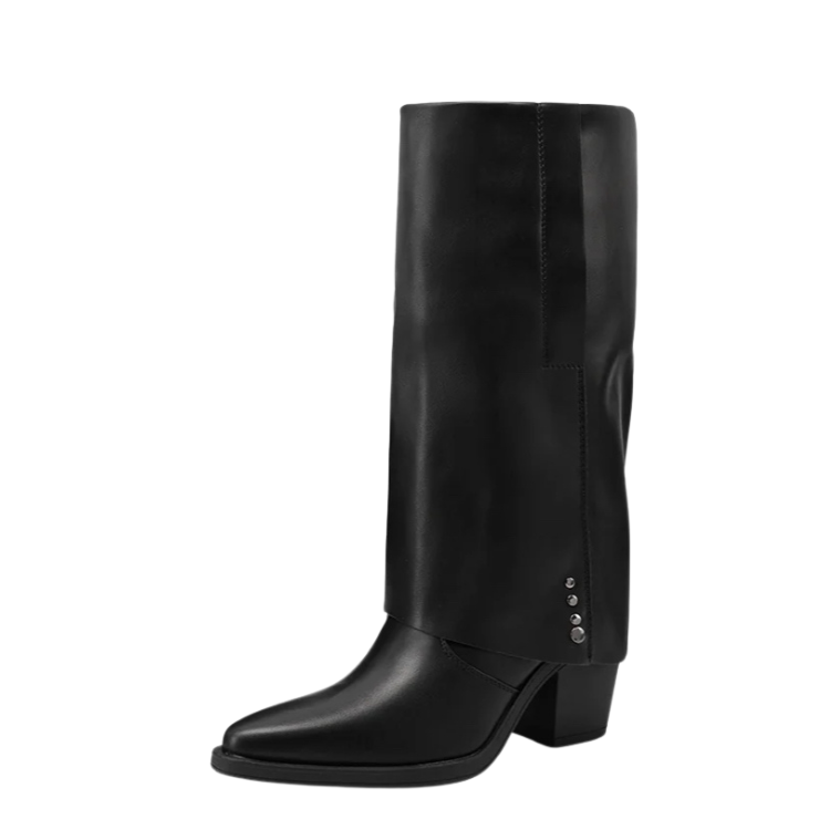 Queen Helena Stivale da Donna con risvolto in pelle Art.X33-103 Col.Nero