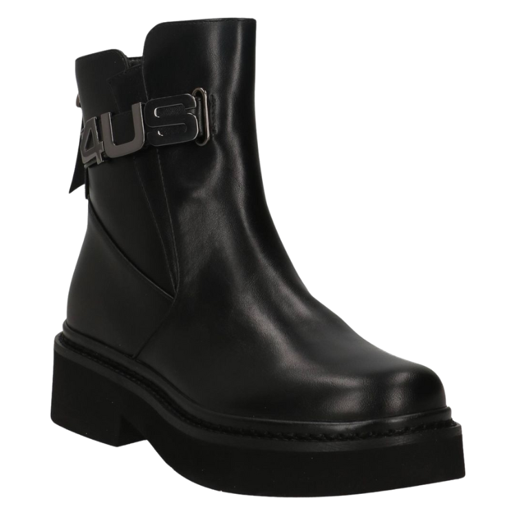 4US by Paciotti Stivaletti da Donna in pelle con logo metallizzato Art.4US007 Col.Nero