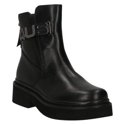 4US by Paciotti Stivaletti da Donna in pelle con logo metallizzato Art.4US007 Col.Nero