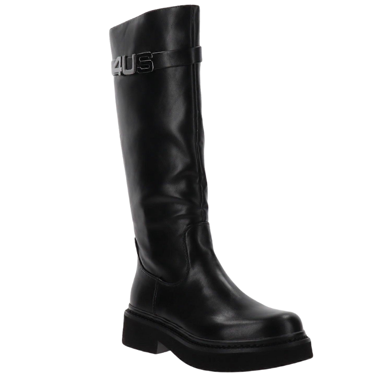 4US by Paciotti Stivale da Donna in pelle con chiusura zip laterale Art.4US009 Col.Nero