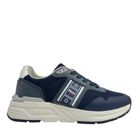 Blauer Scarpe da Uomo in Pelle E Tessuto S5RAY05/KNI