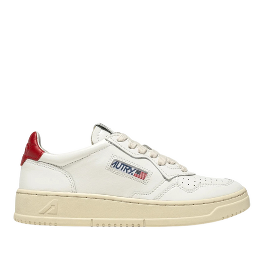 Autry Medalist low Scarpe da Uomo in pelle Bianca e Rossa