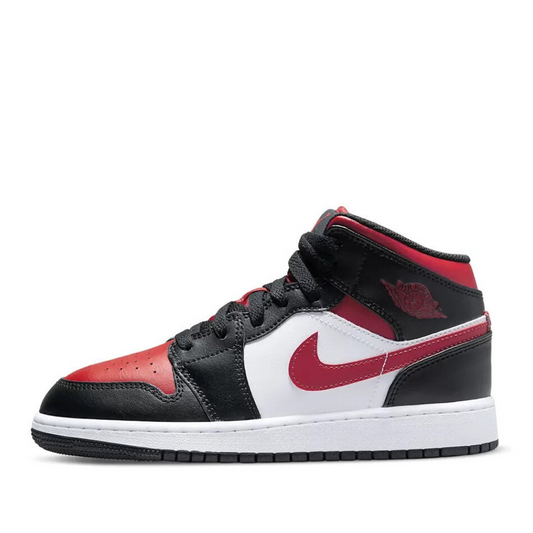 Nike Air Jordan 1 Mid GS Scarpe da Donna - Unisex Black/Fire Red White