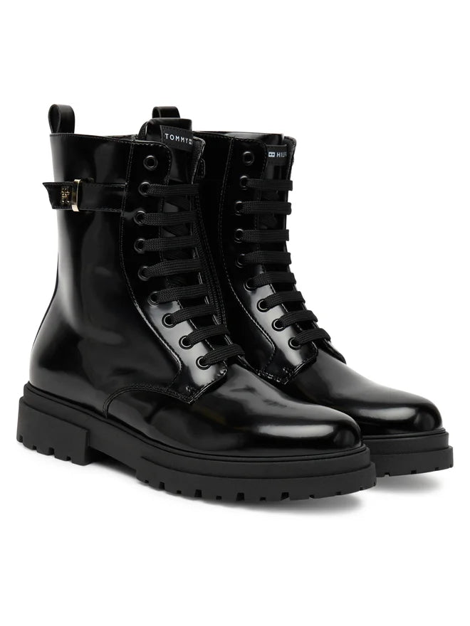 Tommy Hilfiger Stivaletti da Donna in pelle nero T4A5-34028-1453999