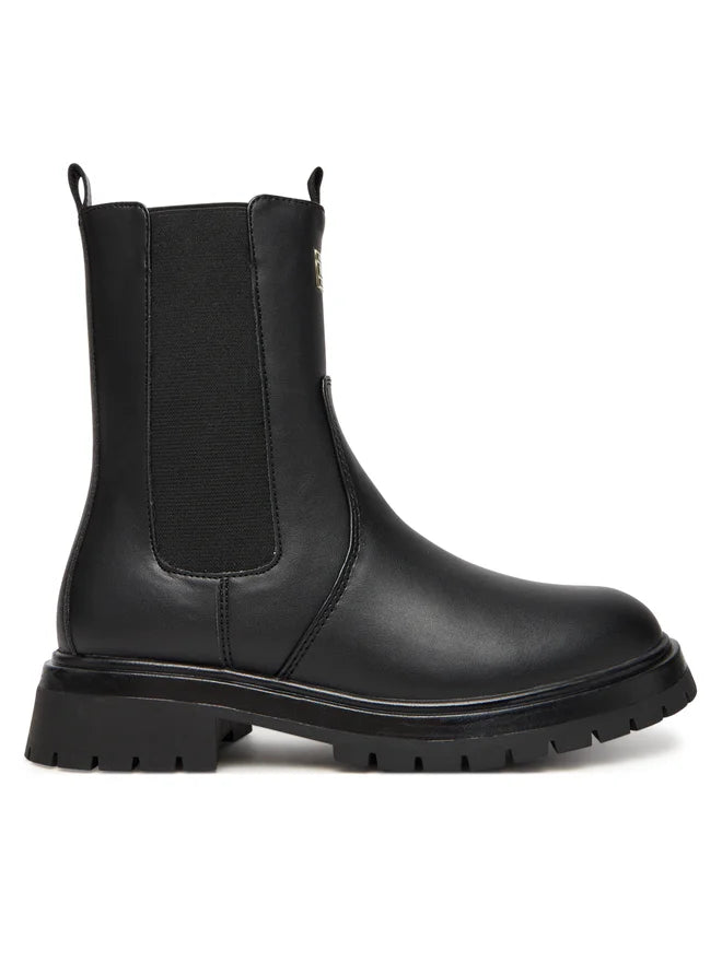 Tommy Hilfiger Stivaletti da Donna in pelle nero con cerniera laterale T3A5-34016-1355999