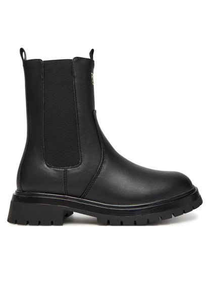 Tommy Hilfiger Stivaletti da Donna in pelle nero con cerniera laterale T3A5-34016-1355999
