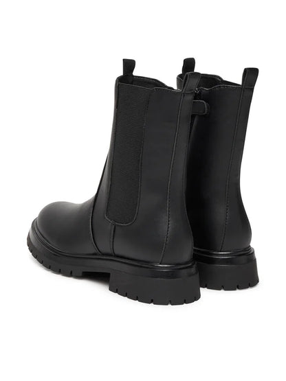 Tommy Hilfiger Stivaletti da Donna in pelle nero con cerniera laterale T3A5-34016-1355999